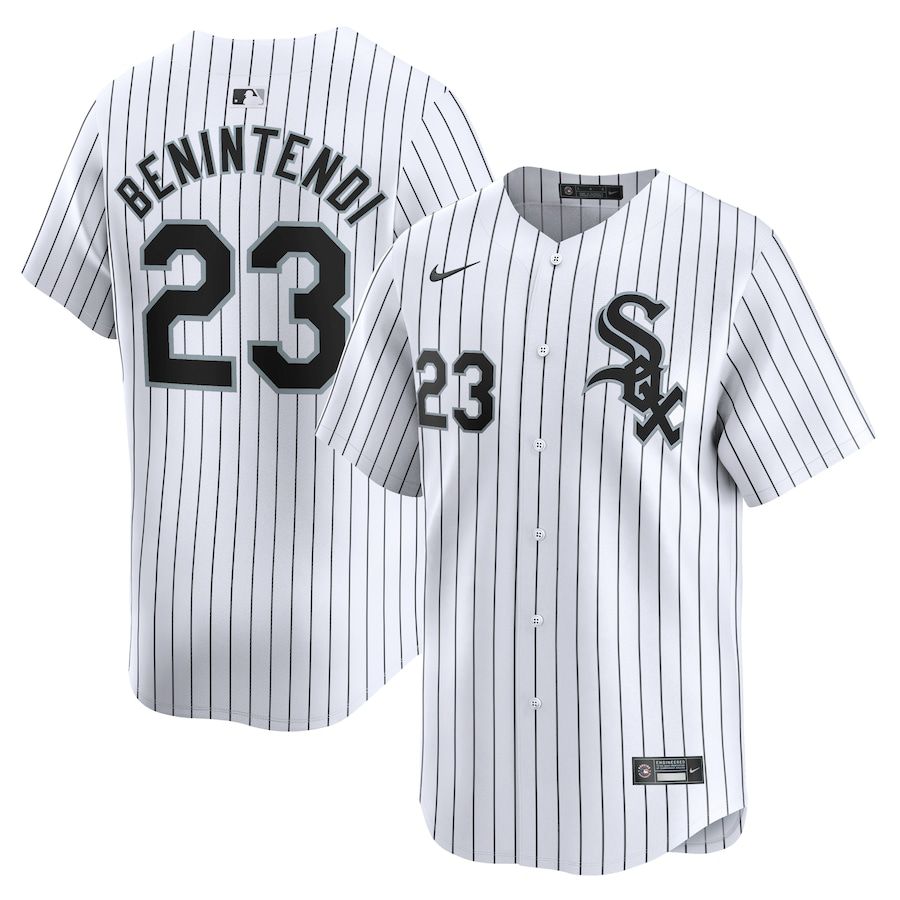 Men Chicago White Sox 23 Andrew Benintendi Nike White Home Limited Player MLB Jersey